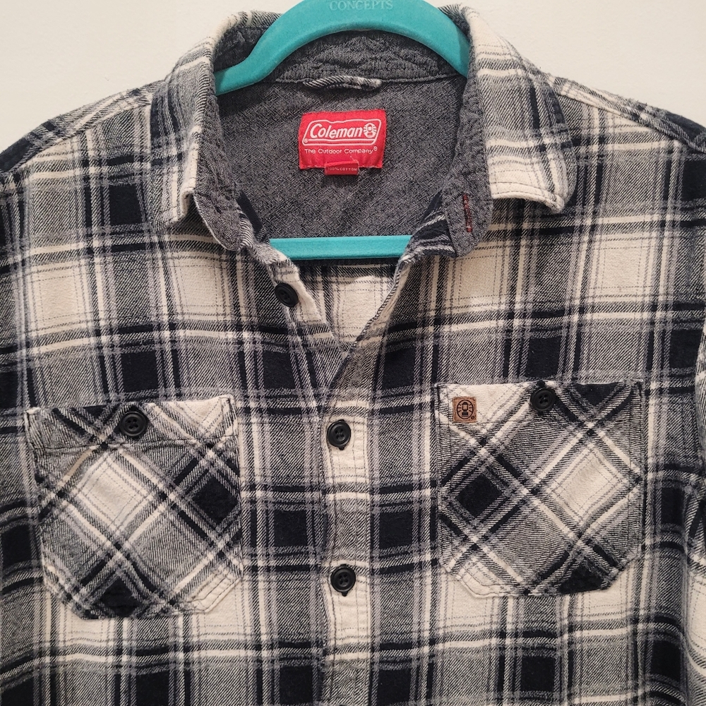 Coleman Blk/Wht Men's XL Flannel - Picture 3 of 6